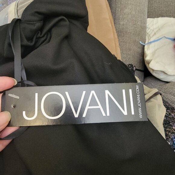 Jovani Cocktail Dress Plunging V-Neck with Open back Sequins Knee-length NWT - Picture 6 of 6